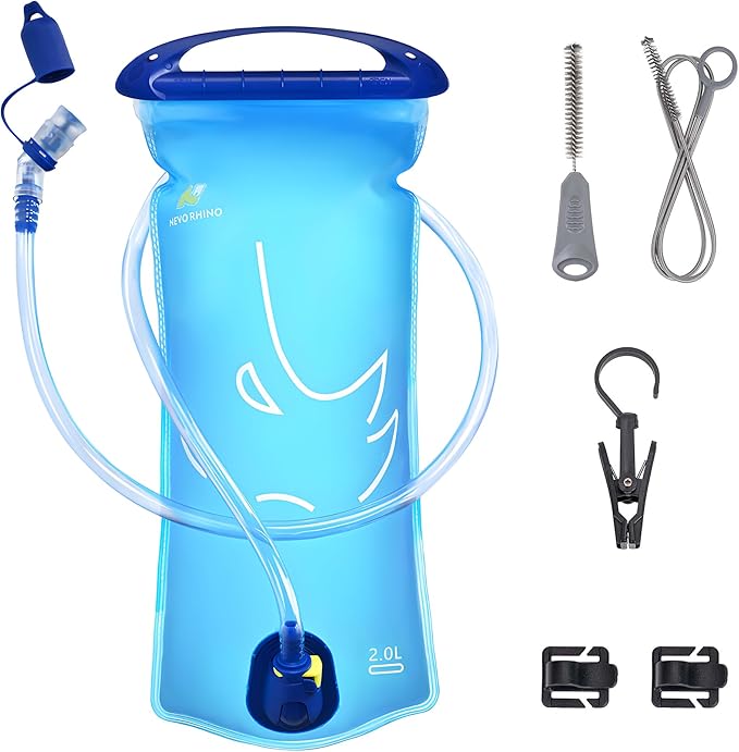N NEVO RHINO Hydration Bladder 2L-3L,Water Reservoir for Hiking Backpack Leak Proof Water Storage Bladder,BPA-Free Water Pouch Hydration Pack for Camping Cycling Running
