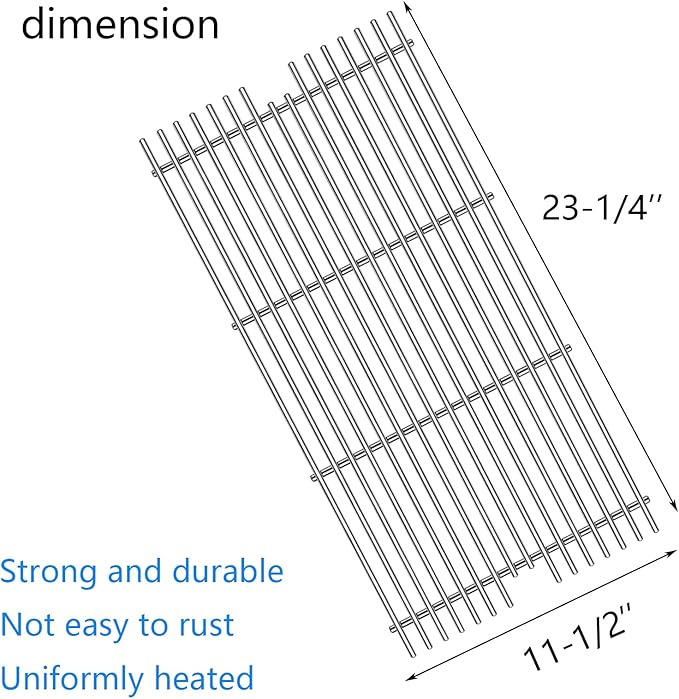 S911 Stainless Steel 3 Pack Cooking Grids Grates for Viking VGBQ 30" T, VGBQ 41" T, VGBQ 53" T Series Gas Grill 23-1/4" x 11 1/2"