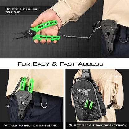 KastKing Cutthroat 7 inch Fishing Split Ring Pliers, 420 Stainless Steel Fishing Tools, Saltwater Resistant Fishing Gear, Tungsten Carbide Cutters