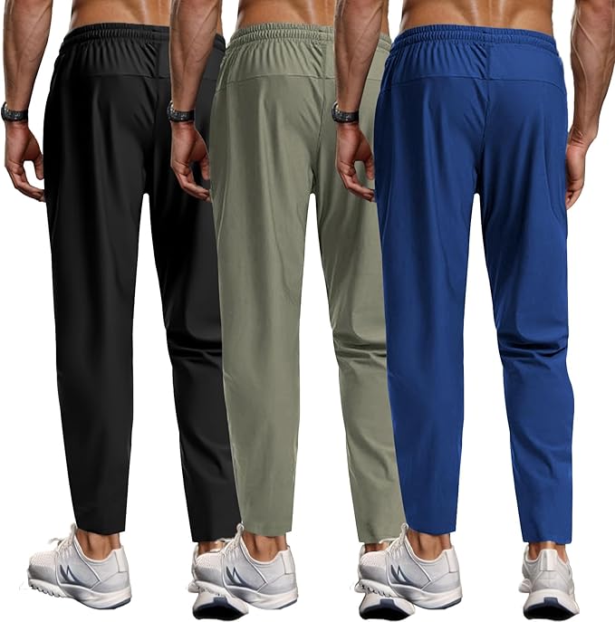 Men's Hiking Pants Quick-Dry Lightweight Sweatpants Outdoor Fishing Pants Water Resistant with Zipper Pockets