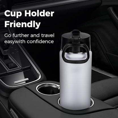 Neihepal 22 oz Insulated Water Bottles Bulk, Double Walled Vacuum Stainless Steel Water Bottle Multipack with Leak Proof Straw Lid for Men, Adults, Kids, Gym, Sports (White,4 Pack)