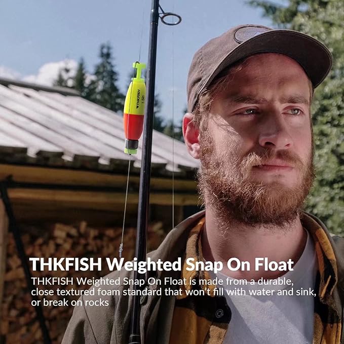 THKFISH Fishing Bobbers 5PCS EVA Foam Round Floats Red/Green Snap-On Spring Fishing Buoy Accessories for Freshwater Saltwater