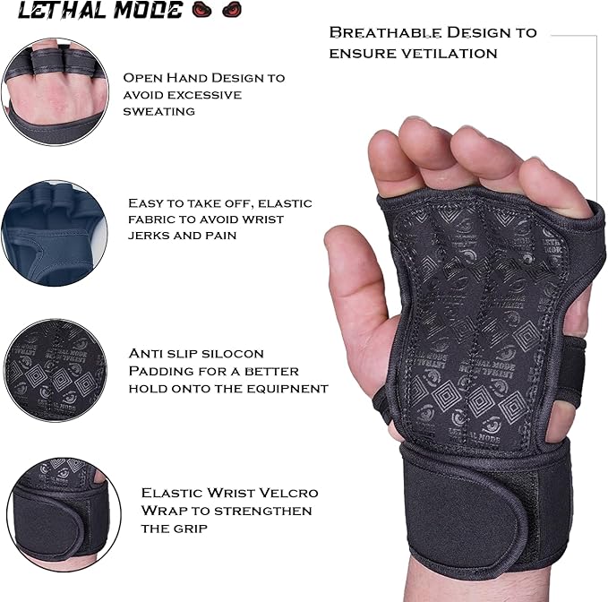 Workout Gloves for Men & Women – Fingerless Weight Lifting Gloves with Wrist Support for Gym, Crossfit, and Exercise – Durable Grip for Weightlifting, Cycling & Training