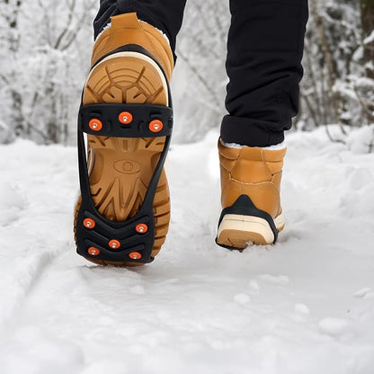 Gripper Spike Ice Traction Cleats, Non-Slip Ice Snow Grips 8 Steel Studs, Universal Ice Spikes Snow Grips Traction for Walking Climbing Hiking on Snow and Ice