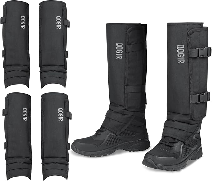 QOGIR Snake Gaiters 3 Pack: Durable Snake Guards for Hunting, Snake Gaiter Leggings for Men & Women, Snake Bite Protection for Lower Legs, Snake Proof Gaiters