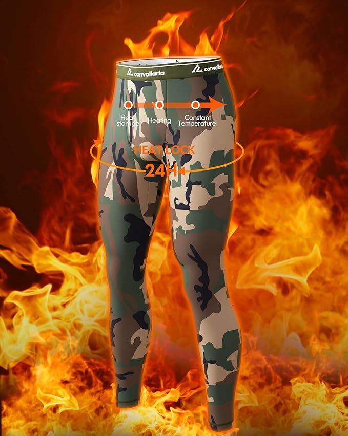 Men's Thermal Pants Fleece Lined Long Johns Compression Bottom Athletic Base Layer Cold Weather Gear 1 2 4 Pcs