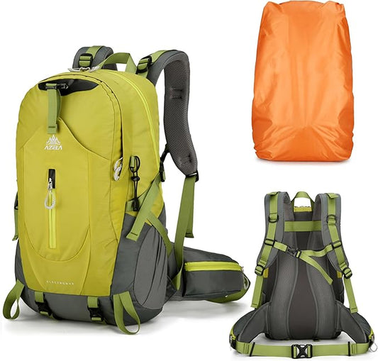 40L Hiking Backpack for Men and Women, Lightweight Waterproof Packable Camping Travel Daypack with Rain Cover (Green, 40 Liter)