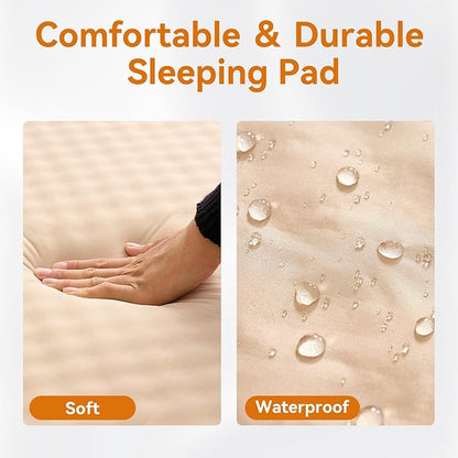 Sleeping Pad for Camping,3.14" Thick Memory Foam Self Inflating Mattress with Pillow and Built-in Electric Pump,4-Season Adult for Travel/Tent/Car