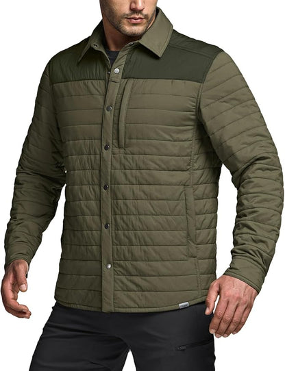 CQR Men's Lightweight Insulated Jacket, Windproof Packable Water Resistant Warm Active Coat for Hiking Work Outdoor Tactical