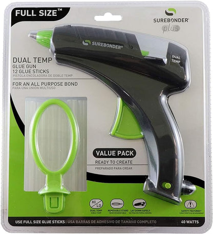 Surebonder DT-270FKIT Full Size Dual Temperature Glue Gun with 12-4-Inch Standard All Purpose Glue Sticks