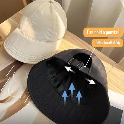 huablo]UPF 50+Womens Sun Hat UV Protection Hiking Fishing Hats Wide Brim Hat Adjustable Ponytail Packable Sun Cap