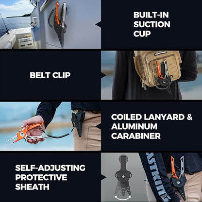 KastKing AlumaStream 7.5" Aluminum Fishing Pliers, Crossover Pliers, Wacky & Neko Rig Pliers With O-Ring Storage, Fishing Gear, Fishing Gifts for Men, Corrosion-Resistant Saltwater & Freshwater Pliers