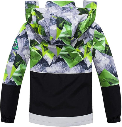 MGEOY Boys Girls Rain Jackets Lightweight Waterproof Hooded Raincoats Windbreakers for Kids 4-14Y