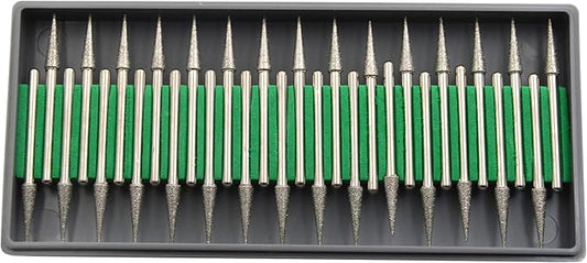 30Pcs 4mm Triangular Head,3mm Shaft,Diamond Stone Abrasive Burs Burr Grit Bits for Rotary Tool Grinding Head Jewelry Lapidary Woodworking (Triangular 4mm)