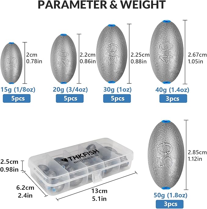 THKFISH Texas and Carolina Fishing Rig Bass Fishing Bullet-Weights for Fishing Sinkers Hooks Rolling Barrel Fishing Swivels Beads Rings Fishing Tackle Kit 35pcs/339pcs/389pcs