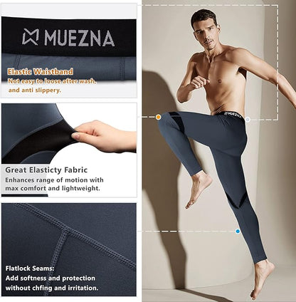 Muezna Men's Thermal Top and Bottom Set Underwear Long Johns Base Layer with Soft Fleece Lined
