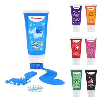 Baby Hand and Footprint Kit with Sponge Head, Baby Ink Hand and Footprint Kit, 1.69 fl oz Non-Toxic and Washable, Paw Print Kit for Dogs Suitable for Babies and Pets, Newborn Memento, Blue
