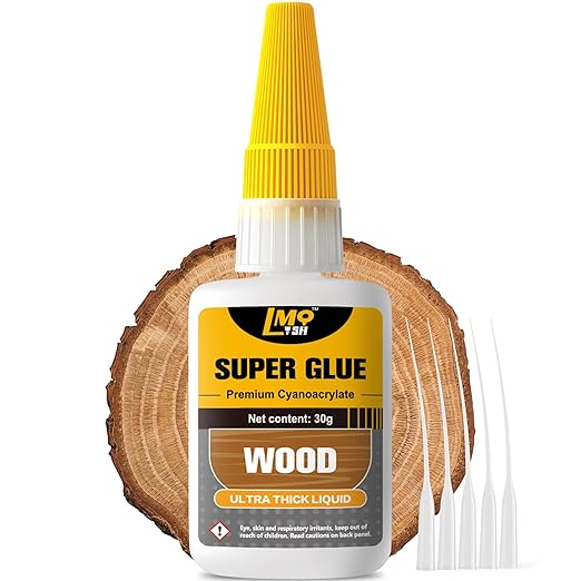 Wood Super Glue Liquid, Clear Instant Cyanoacrylate Adhesive for Wood Crafts Repair Woodworking, All Purpose CA Glue for Shoe Ceramic Plastic Leather Glass Model Metal Pottery Aquarium Porcelain Stone