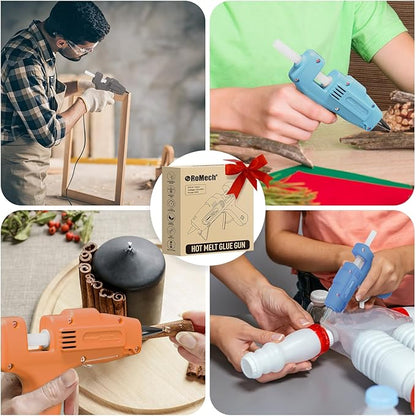 ROMECH 20W Mini Hot Glue Gun with 30 Glue Sticks Set, Fast Preheating Hot Glue Gun Kit Heavy Duty Gluegun for Craft, DIY, Repairs (Cyan)