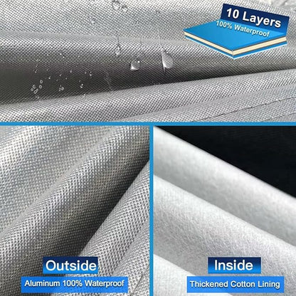10Layer Truck Cover Waterproof All Weather.Pickup Truck Cover Length: Up to 210 inches,Universal Fit Most Regular Cab Short Box Honda Ridgeline Ford Ranger Nissan Frontier Chevy Colorado C10.