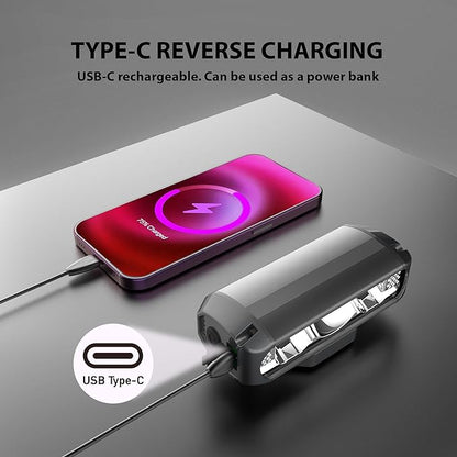 Super Bright Bike Lights for Night Riding, High Lumen Bicycle Light Front and Rear, USB C Rechargeable Bike Headlight and Tail Light Set, LED Bar Light for MTB Mountain Road Bicycle