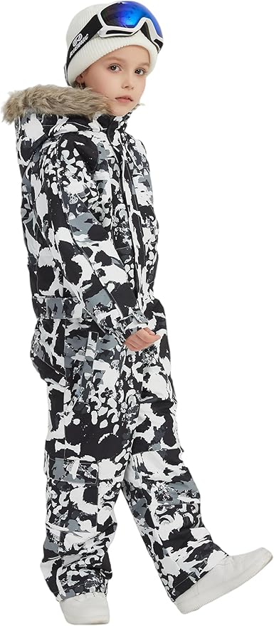 Kids Girls Boys Waterproof Colorful One Piece Snowsuits Coveralls Ski Suits Jackets Winter Jumpsuits