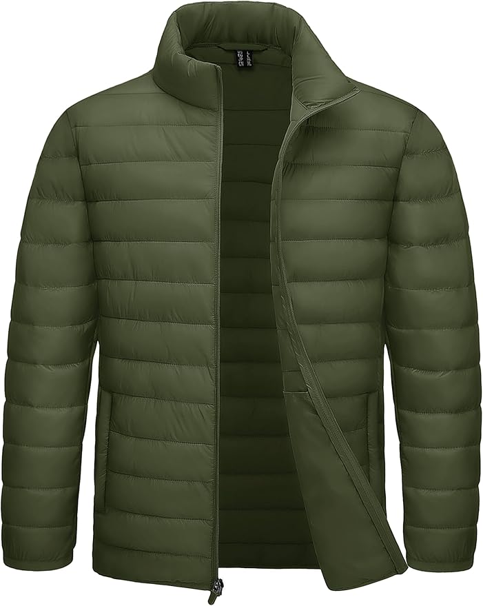 TACVASEN Men's Lightweight Puffer Jacket Winter Quilted Puffy Jackets Warm Water-Resistant Windproof Insulated Coats