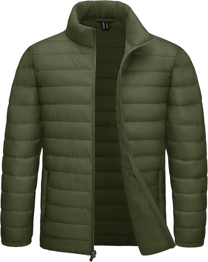 TACVASEN Men's Lightweight Puffer Jacket Winter Quilted Puffy Jackets Warm Water-Resistant Windproof Insulated Coats