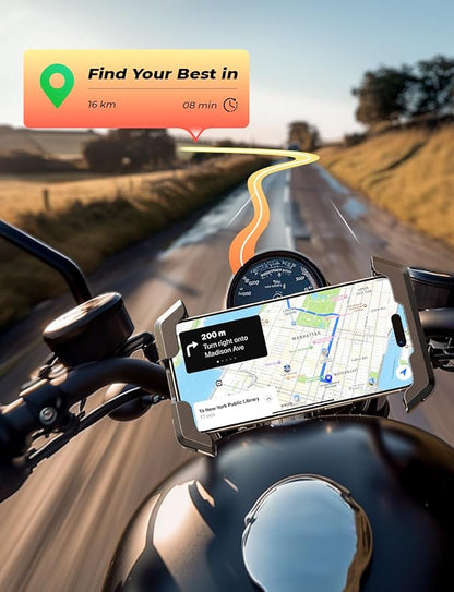 LISEN Bike Phone Holder with Vibration Dampener, [2025 Upgrade] Motorcycle Phone Mount, Bicycle Phone Holder, Handlebar Phone Mount, Dirt Bike Accessories, for iPhone Samsung Google Pixel, Red