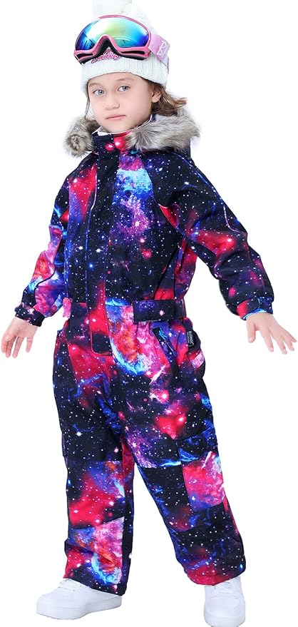 Kids Girls Boys Waterproof Colorful One Piece Snowsuits Coveralls Ski Suits Jackets Winter Jumpsuits