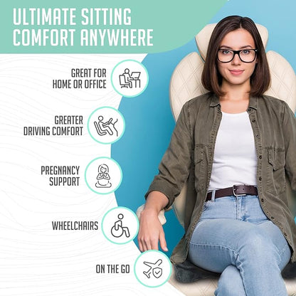 Premium Foldable Piriformis Cushion - Piriformis Pain and Sciatic Pain Relief Cushion - for Home & Office Use, Perfect for Travel or Driving