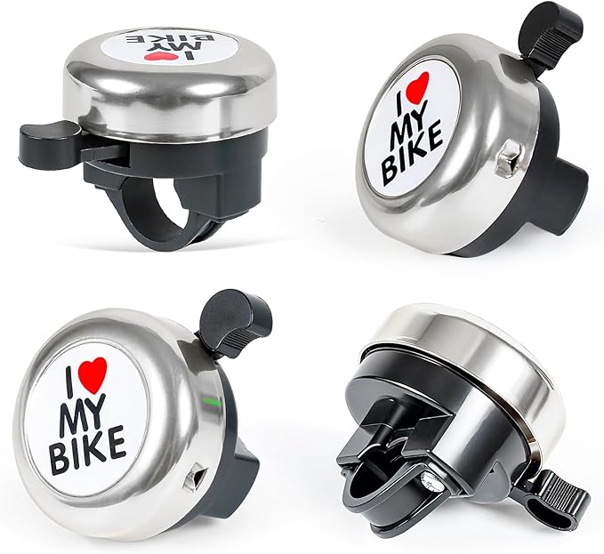 Bike Bell, Classic Nostalgic Bell, Loud Sound, Bicycle Accessories, Kids Bike Bell and Balance Car Bell, Adult Bicycle Bell,Black,and Silver...
