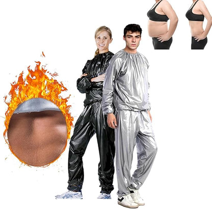 Sauna Suit, Lightweight Sauna Sweat Suit, Anti Rip Sweats Suit for Men Women, Gym Fitness Workout Suits Top Pants