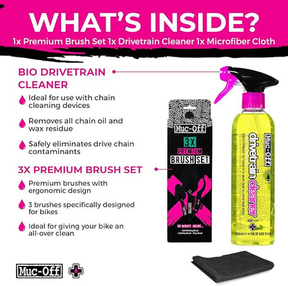 Muc-Off Bio Drivetrain Cleaner | Effective Biodegradable Bicycle Chain Cleaner and Degreaser Spray | Suitable for All Types of Bike