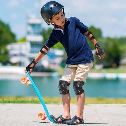 Kids/Youth/Adult Knee Pads Elbow Pads with Wrist Guards Protective Gear Set 6 Pack for Roller Skating Skateboard Cycling Skating Bike Scooter Riding Sports