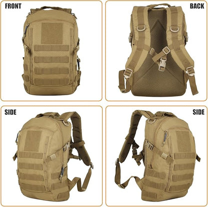 Small Tactical Backpack Military Daypack 12L Molle Bag Rucksack Army Daypack for Outdoor,Hiking,Camping,Travel (Tan)