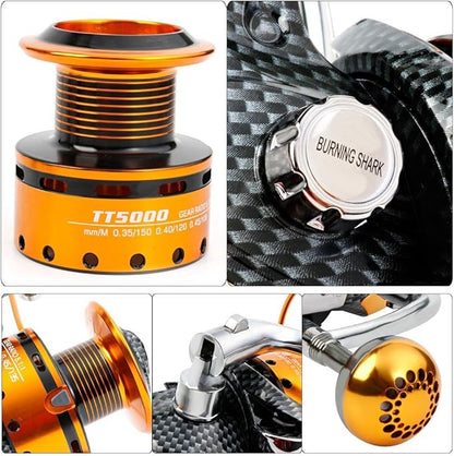 Fishing Reels- 12+1 BB, Light and Smooth Spinning Reels, Powerful Carbon Fiber Drag, Saltwater and Freshwater Fishing