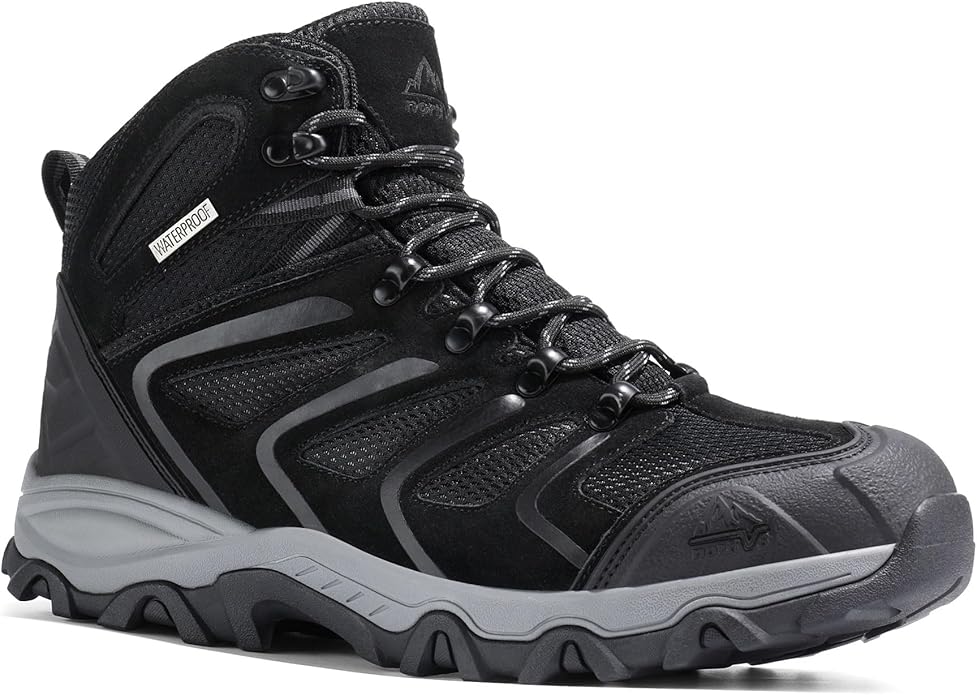 NORTIV 8 Men's Ankle High Waterproof Hiking Boots Outdoor Lightweight Shoes Trekking Trails Armadillo