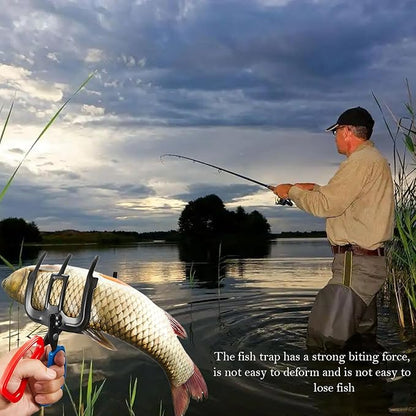 2 PCS Fish Gripper, 3 Claw Fish Grippers for Fishing Pliers, Metal Control, Multi 3 Teeth Clamp Claw Grabber Tool for Most Freshwater Hook Remover, Tackle Holder