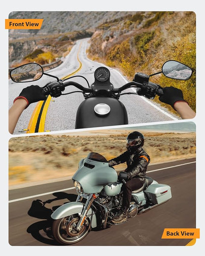 PBYMT M8 Rear View Side Mirrors Black motorcycle mirrors 360 Degree Adjustment rearview mirror Compatible with Harley Sportster Touring Dyna Softail Road King Street Glide 1982-2023