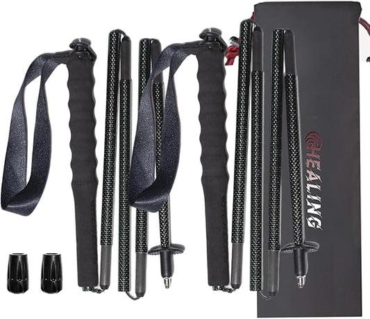 High Strength 5-Section Foldable Carbon Fiber Trekking Poles - 115g/125g/130g, Compact Hiking Staff for Men & Women, Ideal for Hiking, Trekking, Mountaineering & Backpacking