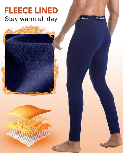 Men's Thermal Pants Fleece Lined Long Johns Compression Bottom Athletic Base Layer Cold Weather Gear 1 2 4 Pcs