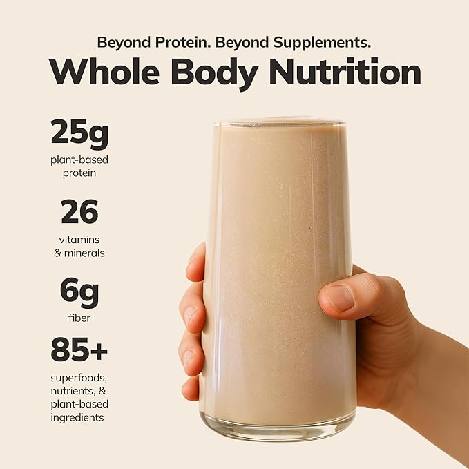 Ka’Chava Whole Body Meal Shake Vanilla – Vegan Protein Powder with 85+ Superfoods & Greens – Plant-Based Meal Replacement with Probiotics & Digestive Enzymes – 5 Sachets Travel Pack (5 Servings)