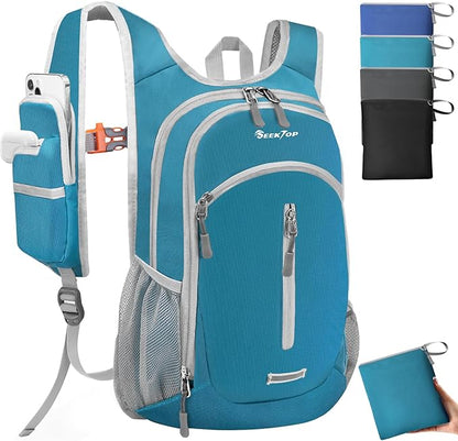 Seektop Small Hiking Backpack 12L to 15L Expandable Travel Packable Waterproof Daypack Lightweight Hiking Bag for Women Men