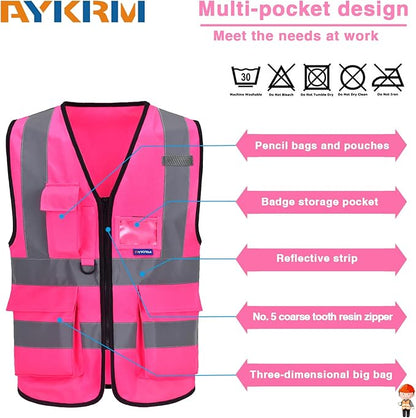 A-SAFETY High Visibility Reflective Safety Vest Customize Logo (XS-8XL)