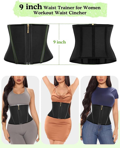 Short Torso Waist Trainer for Women Lower Belly Fat, Workout Fajas Colombianas Waist Cincher Corset