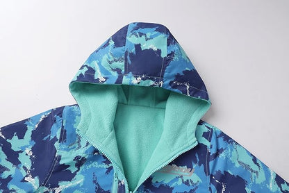 MGEOY Boys Girls Rain Jackets Lightweight Waterproof Hooded Raincoats Windbreakers for Kids 4-14Y