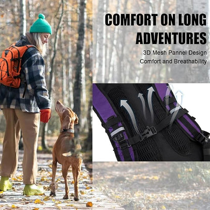 Hydration Backpack Pack with 2L Water Bladder 18L Hiking Backpack Women Men Lightweight Hydropack Insulated Daypack for Biking, Running, Festival