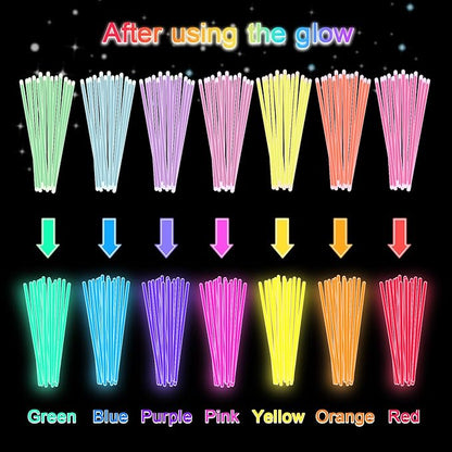 Glow Sticks Bulk Party Pack- Ultra Bright 800pk Glow in the Dark Party Favors, Christmas Glow Decorations, New Years Eve Party Supplies Glow Necklaces and Glow Bracelets with Connectors