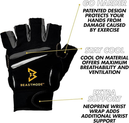Bionic Women's Beastmode Half Finger Gym Workout Gloves